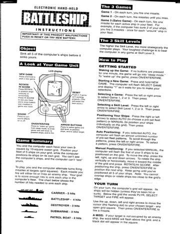 hasbro battleship handheld game manual.